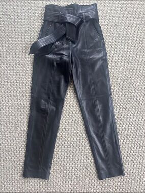 Veronica Beard Black Leather Pants